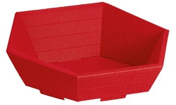 Präsentkorb Karton hexagonal 34/38cm - 7,5/13cmh rot